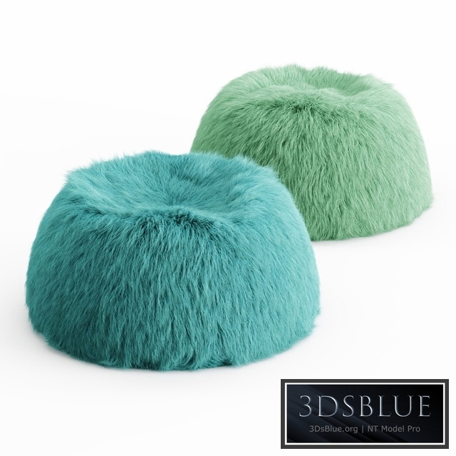 Two Himalayan Faux-Fur Beanbag