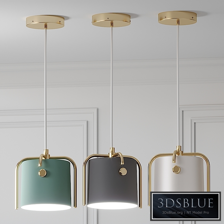 Nordic Drum Shade Pendant Lamp Gray-Green-White