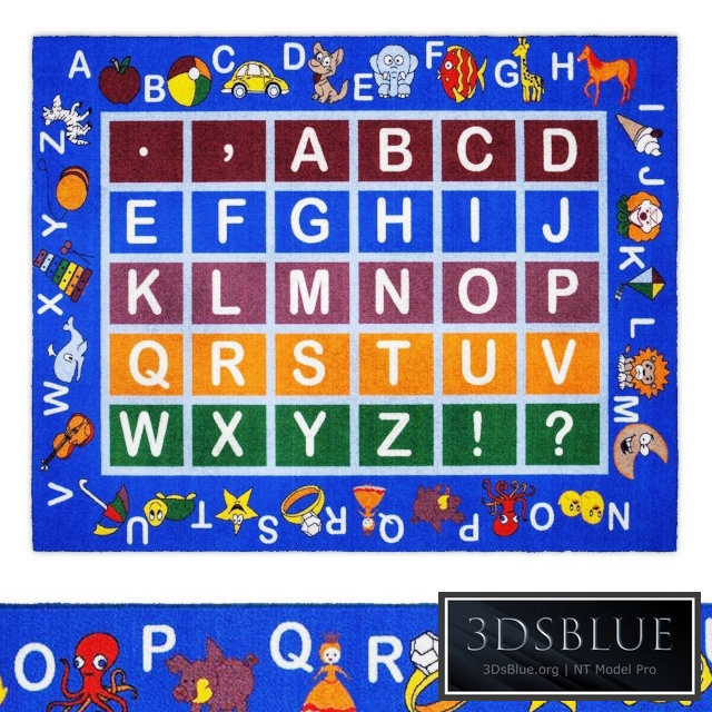 Jenny Collection Light Blue Kids Area Rug