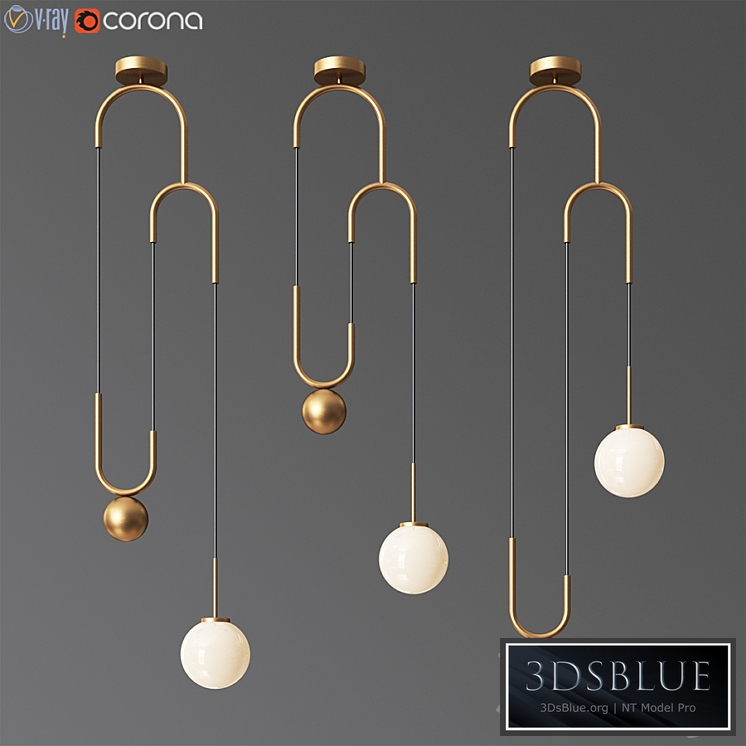 Cradle brass pulley pendant light