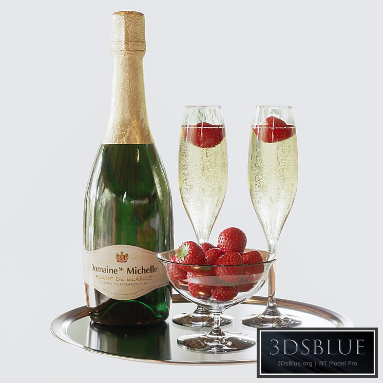 Champagne with strawberries