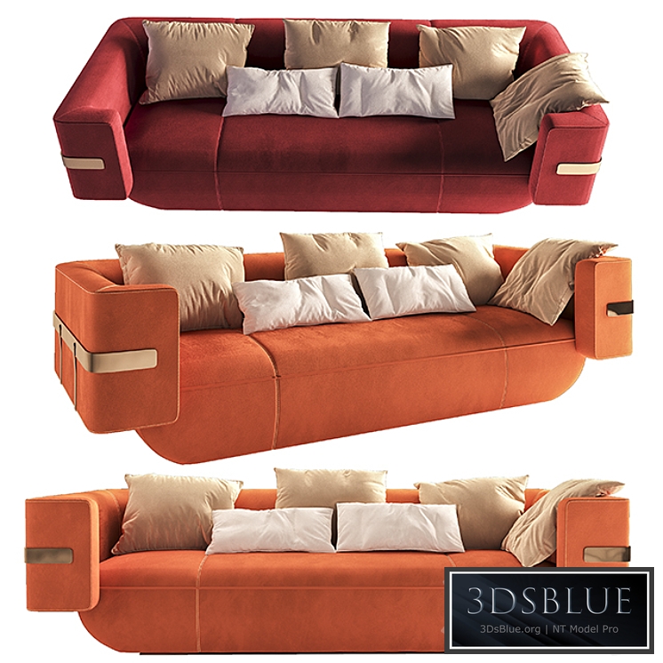 LONGHI-MI- Leather sofa