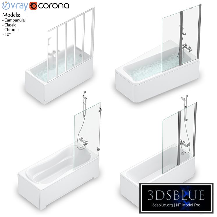 RAVAK set 54 bathtub set (10 °, Classic, Chrome, Campanula II)