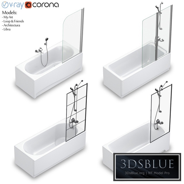 Villeroy & Boch set 58 rectangular bathtub set (Loop & Friends, Architectura, My Art, Libra)