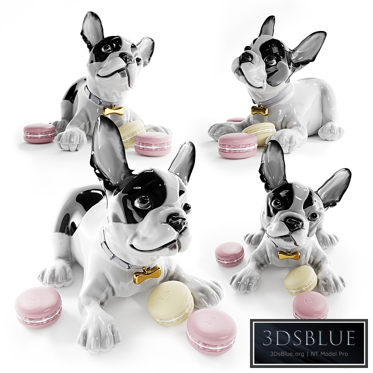 French Bulldog with Macarons Dog Figurine
