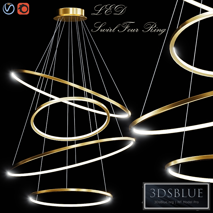 LED Swirl Four Rings