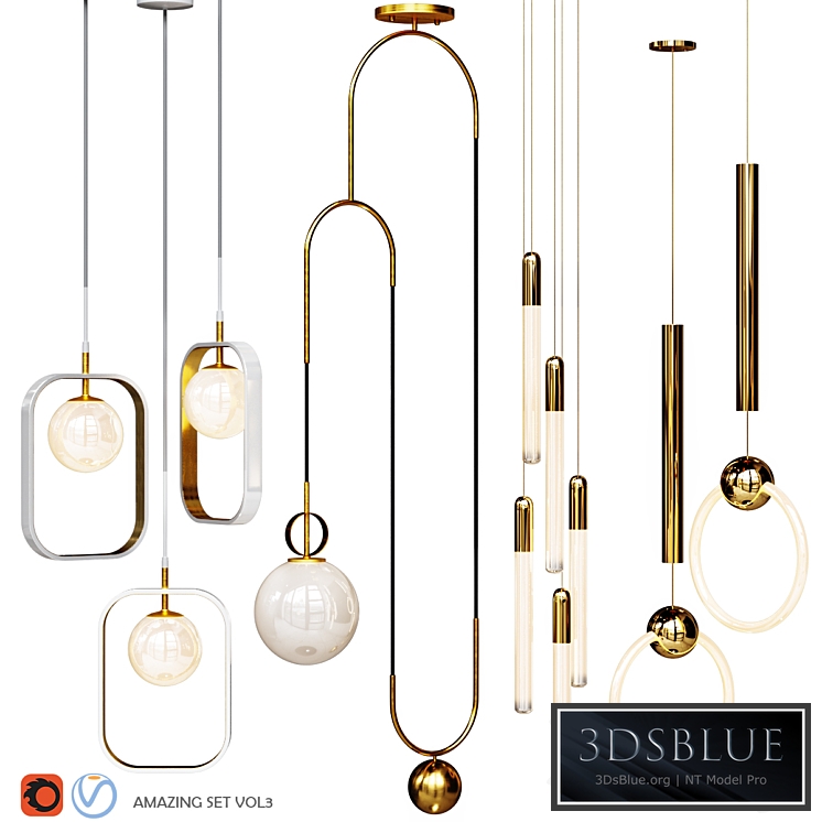 Four Pendant Lights amazing set vol.3