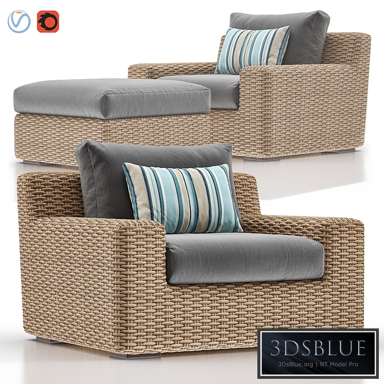 CAYMAN Outdoor Lounge with Ottoman