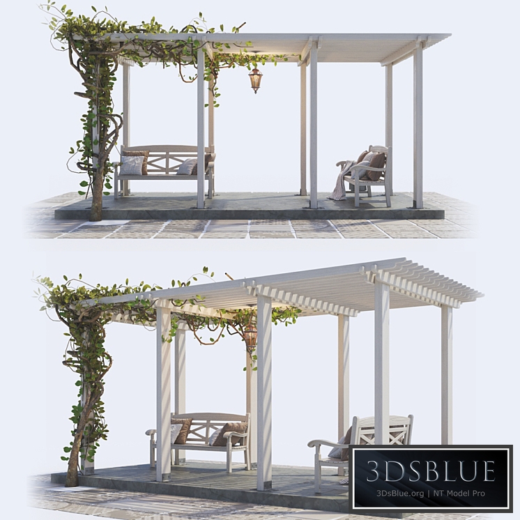 Painted Wooden Pergola