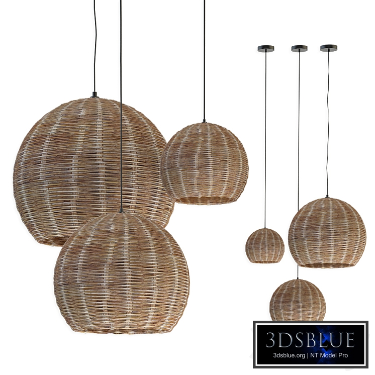 Chandeliers rottan set 5