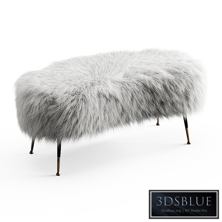 White Fauxfur Gio Ponti Stool
