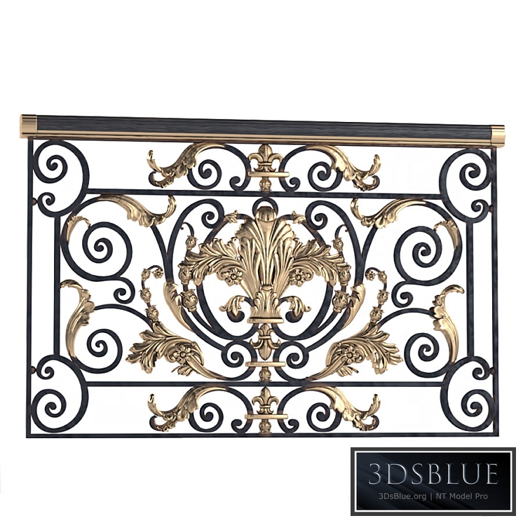 Classic wrought iron enclosure with cast inlays. Classic forged fence