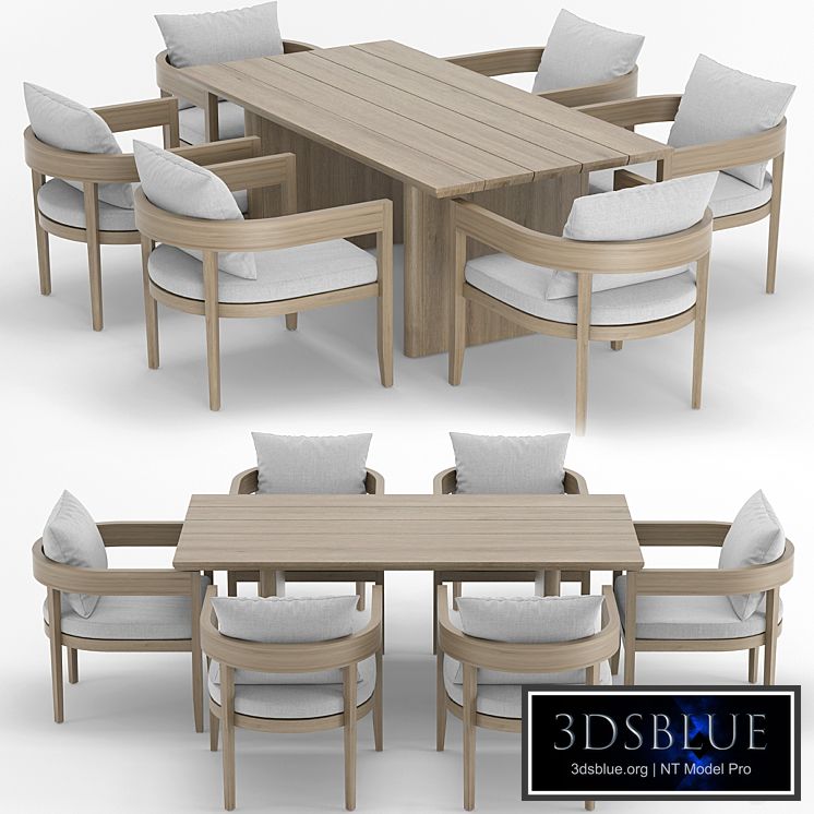 RH Outdoor Baimain restangular table-chair