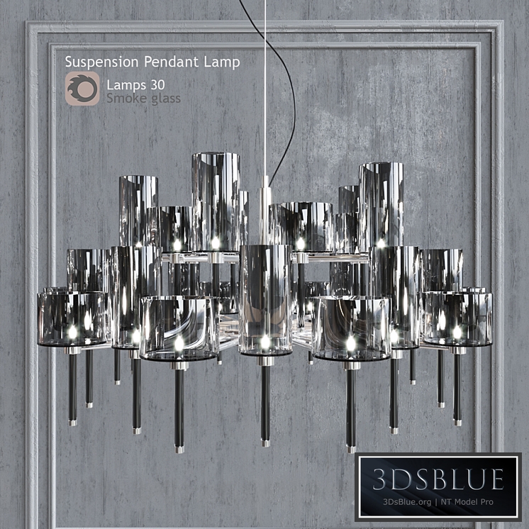 Chandelier AXO Light Spillray SP lamps 30 smoke glass