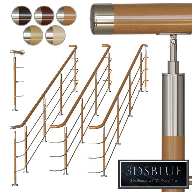 Stainless steel railing with wood inserts 2