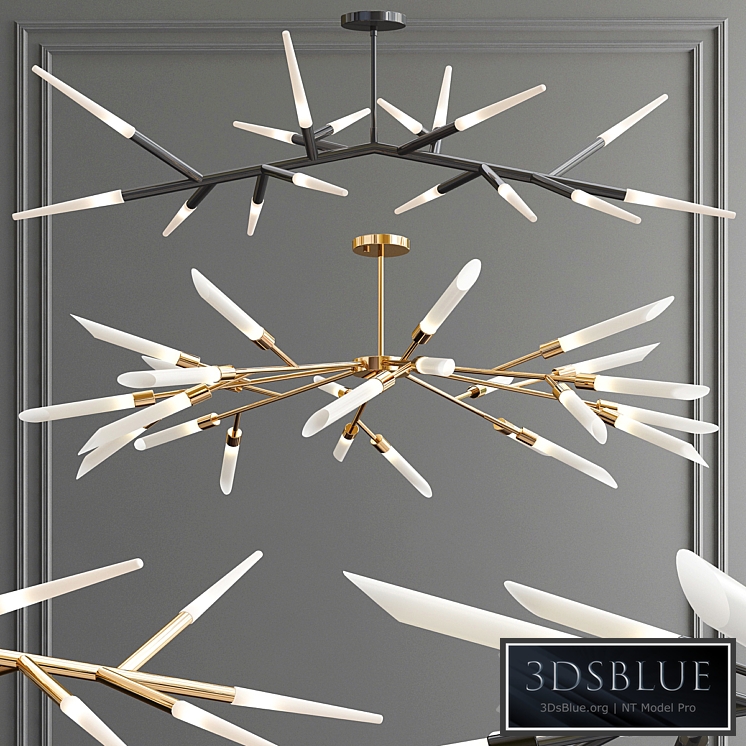 Branch Multi Tube & Led Chandelier