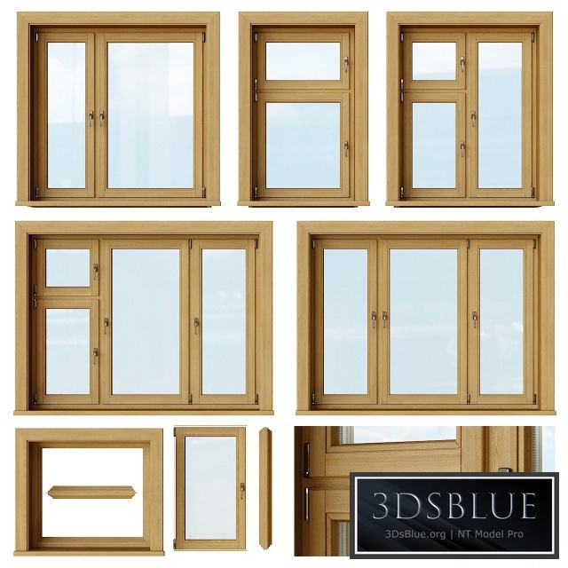 Set of wooden windows 1 + Designer
