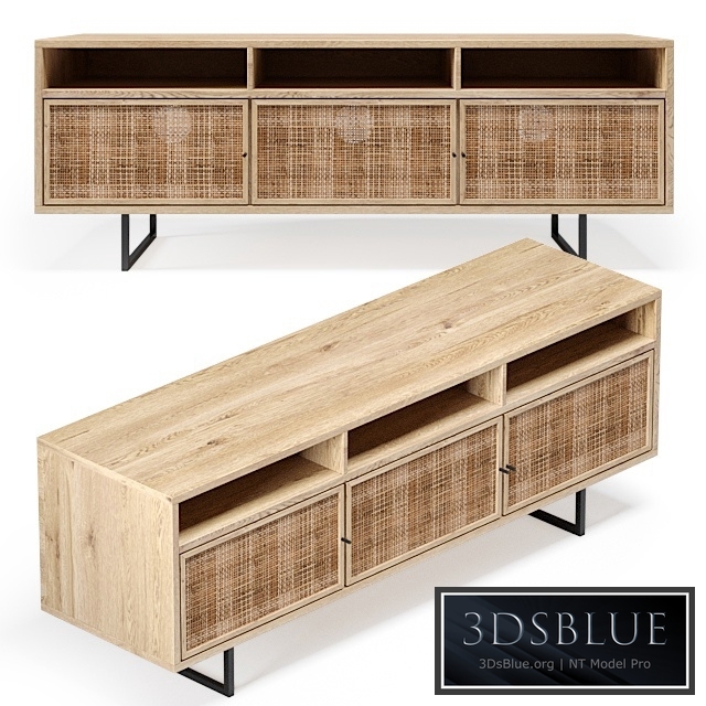Natural Cane Media Console