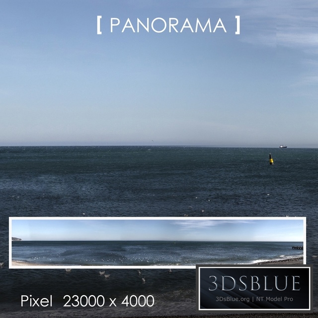 Set of panoramas of the sea