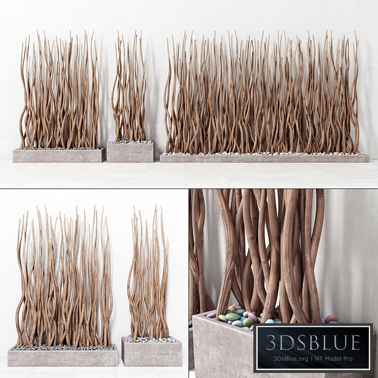 Planter rectangle concrete branch / Planter rectangular concrete with branches