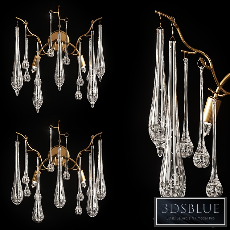 Designer wall lamp with drop hangers SUNWISE