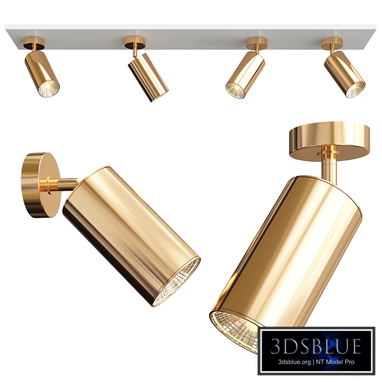 Brass swivel spotlight