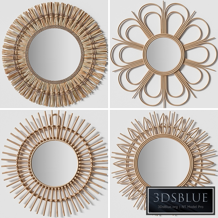 Rattan mirrors