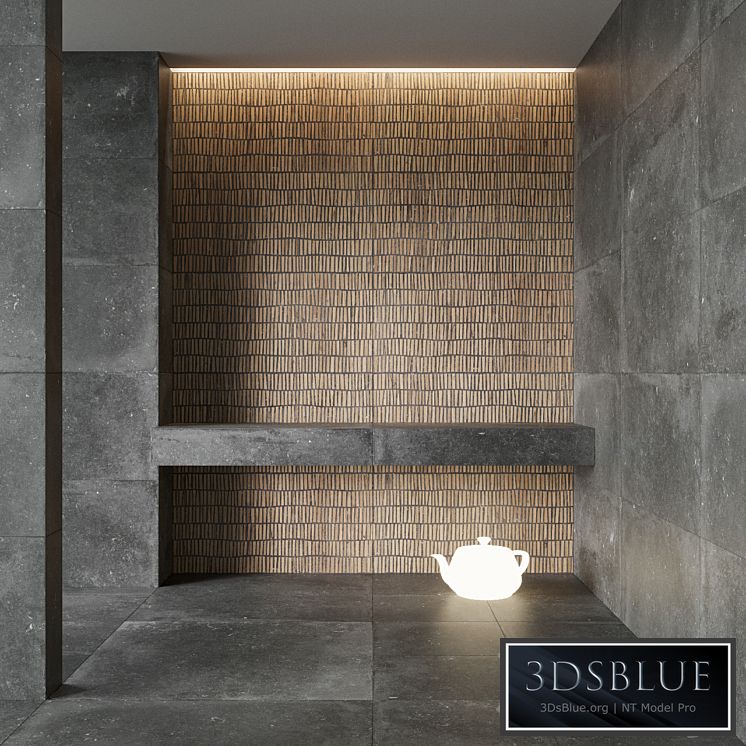 FLAVIKER Nordik Stone BLACK and DOMINO BLACK Tile Set