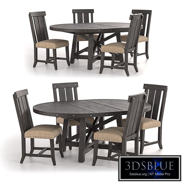 Jaxon Extension Round Dining Table and Wood Chairs