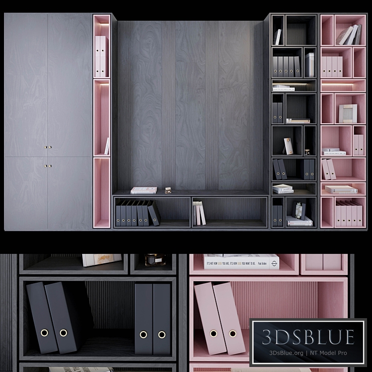 Wardrobe _ plywood black and pink