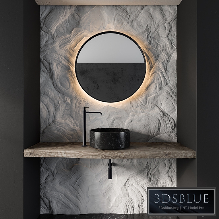 Bathroom Furniture Gray Rock Wall