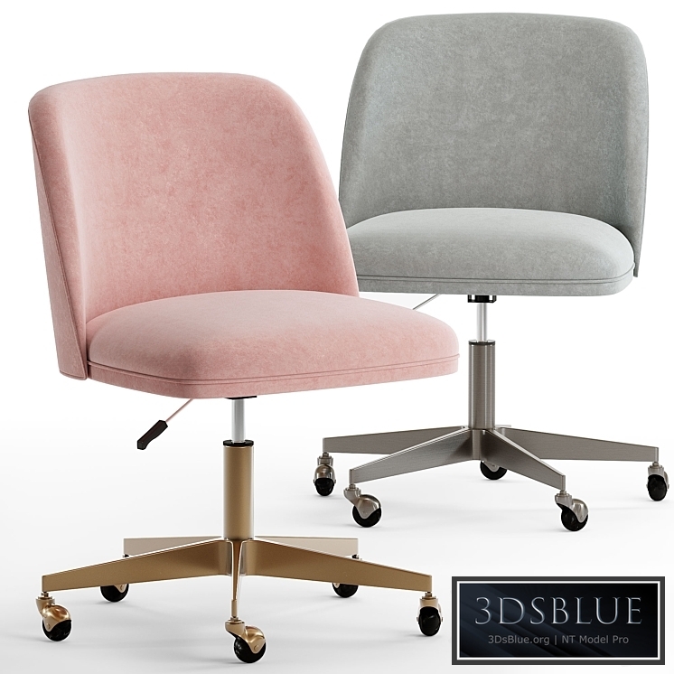 Rh alessa velvet desk chair - antiqud brass