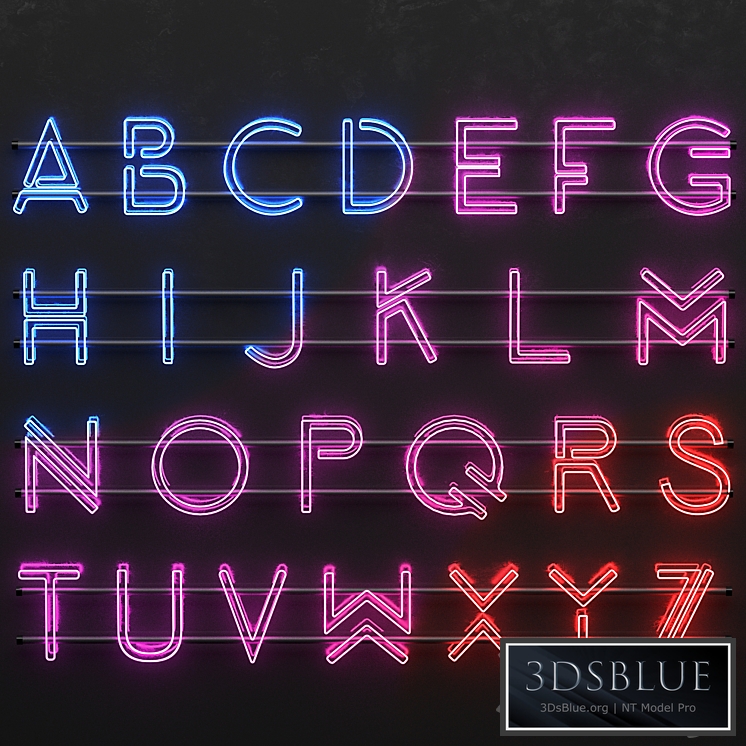 neon alphabet