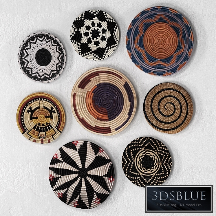 Wicker African wall baskets