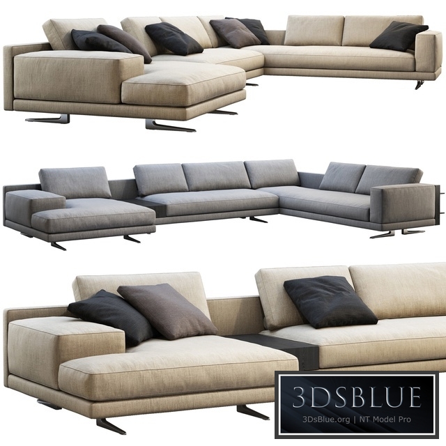 Poliform Mondrian chaise lounge sofa