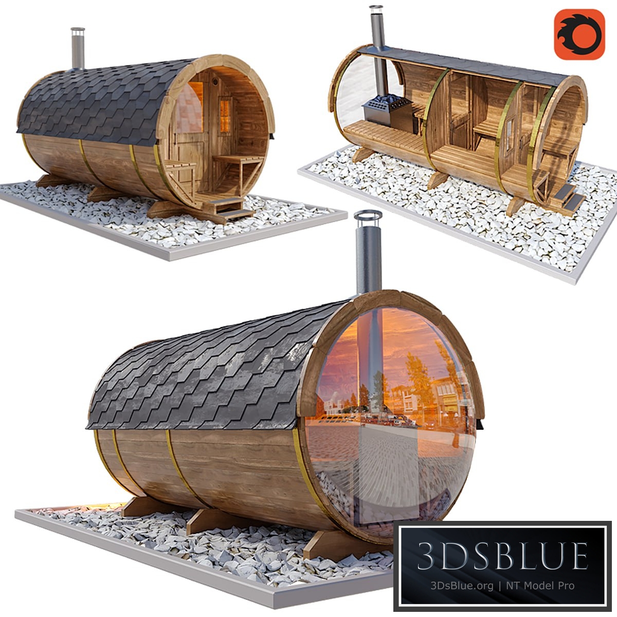 Finnish Outdoor Barrel Sauna