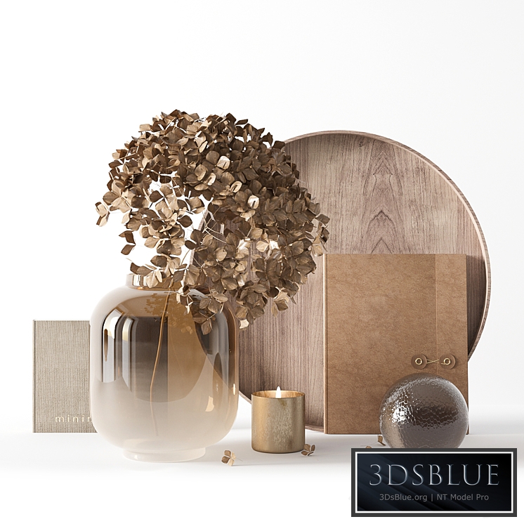 Decorative set with dryed hydrangea