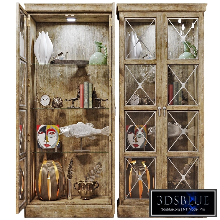 Bernhardt Rustic Patina Curio cabinet with filling