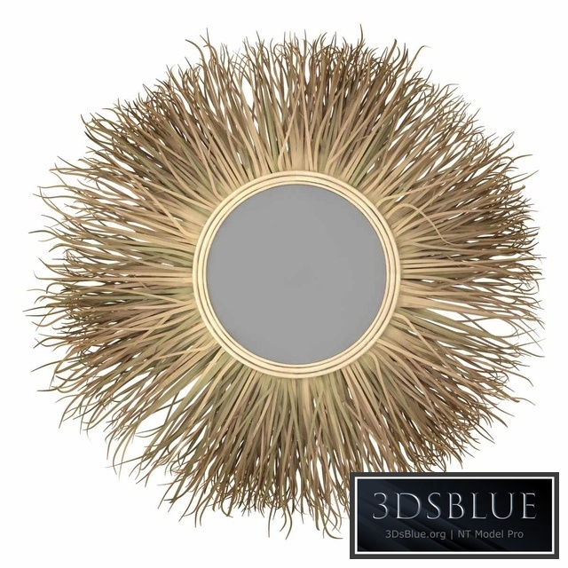 Bazar Bizar GRASS MIRROR Round wall mounted rattan mirror