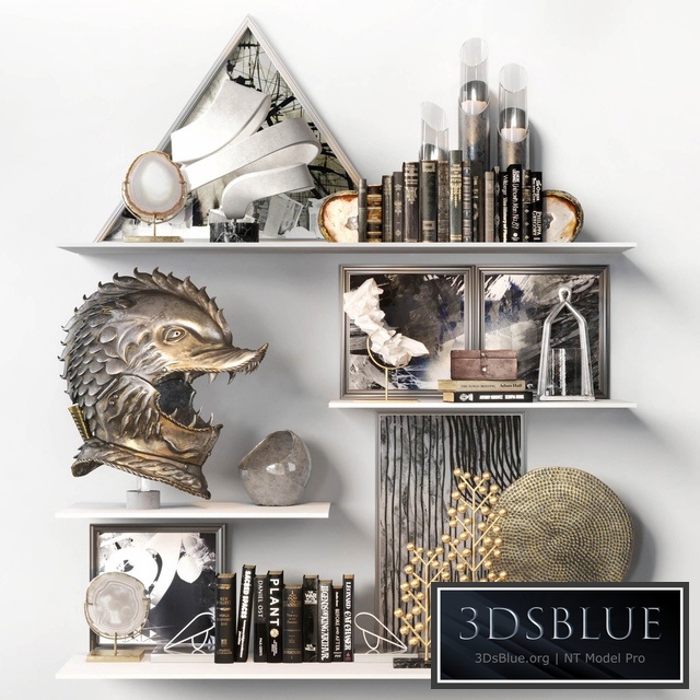 Decorative set with medieval Dragon Helmet