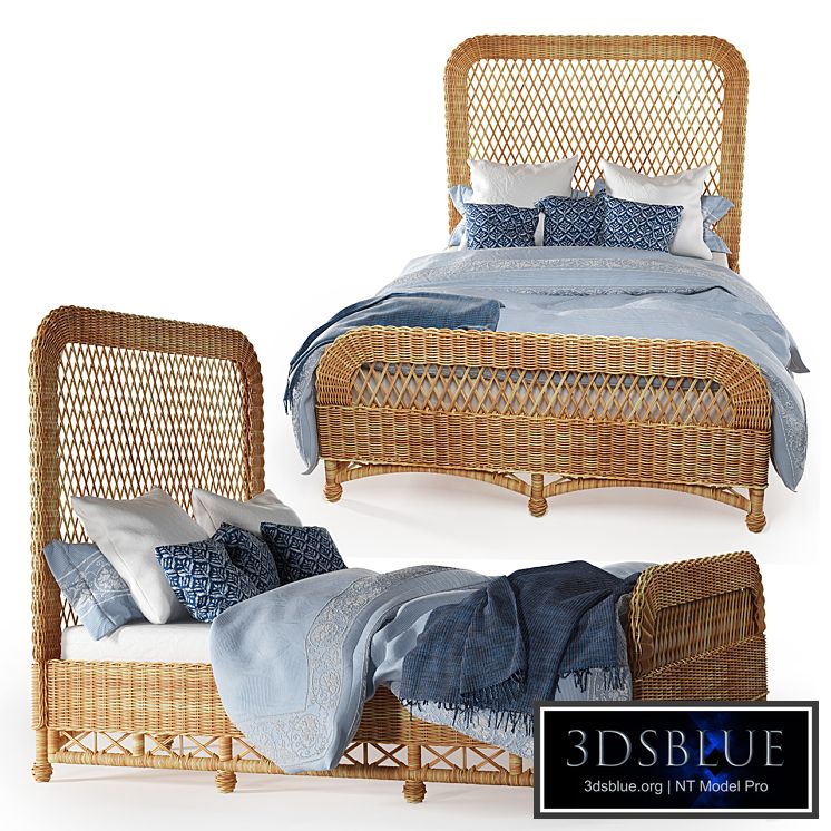 Aurelio wicker queen bed