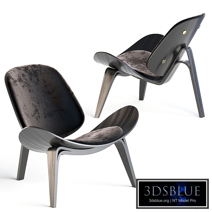 Carl Hansen CH07 Shell Chair Lounge Chair black