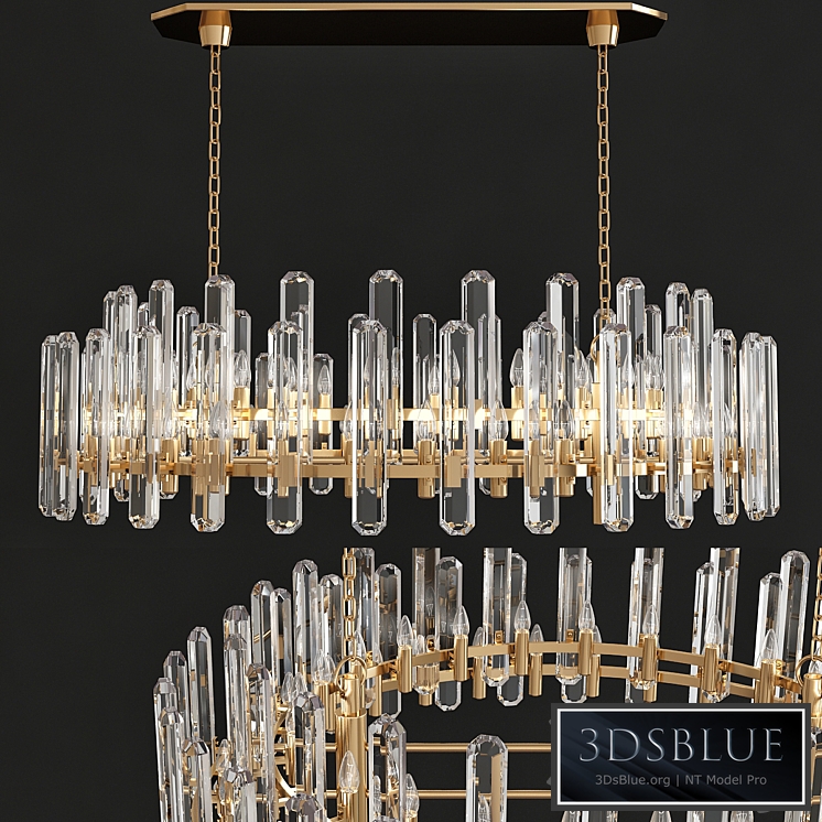 Visual Comfort ARN 5127HAB-CG AERIN Modern Bonnington Large Linear Chandelier