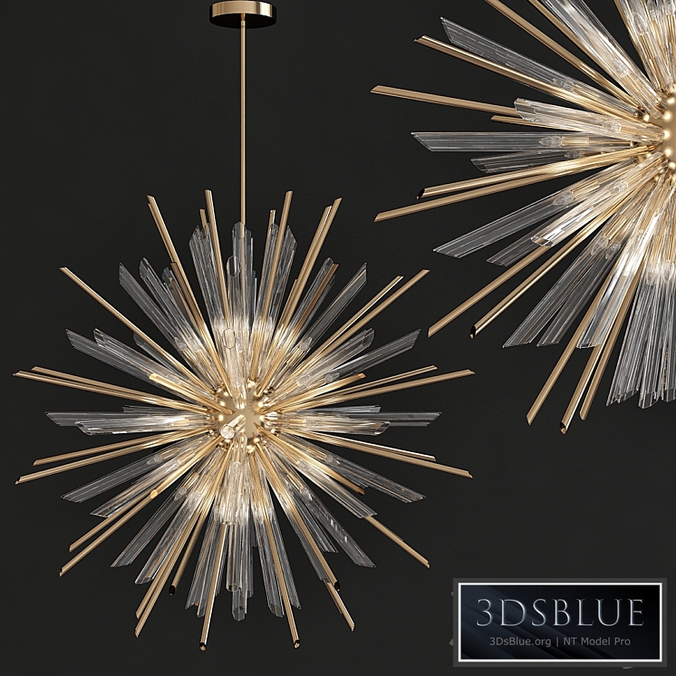 Feiss Quorra 41 Light Burnished Brass Chandelier