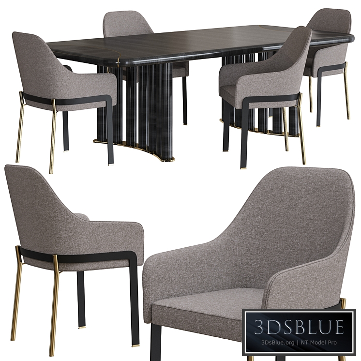 Opera Contemporary Oliver Table and Stacy Armchair Dining Set