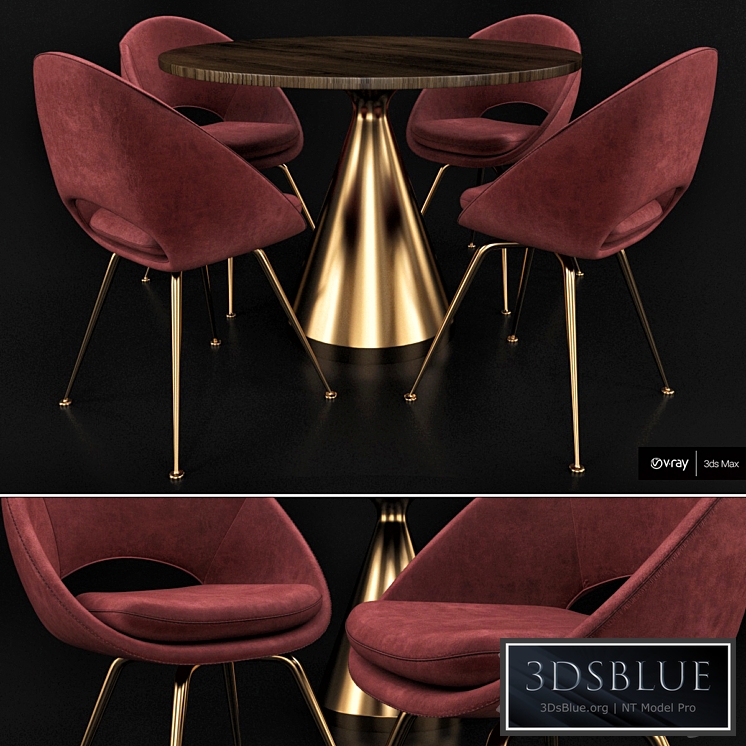 Silhouette Pedestal Round Dining Table