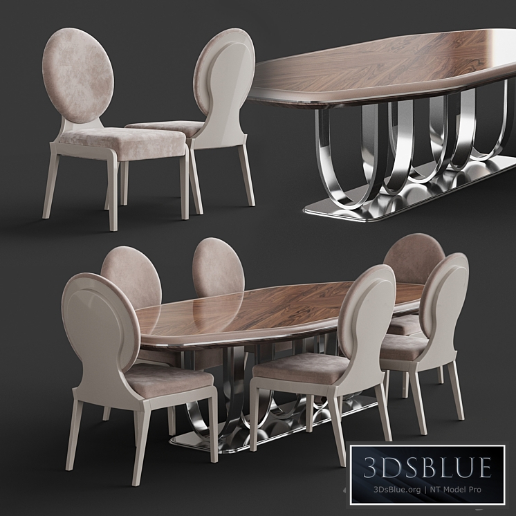 Francesco Molon F545 Dining Table with S545 Dining Chair