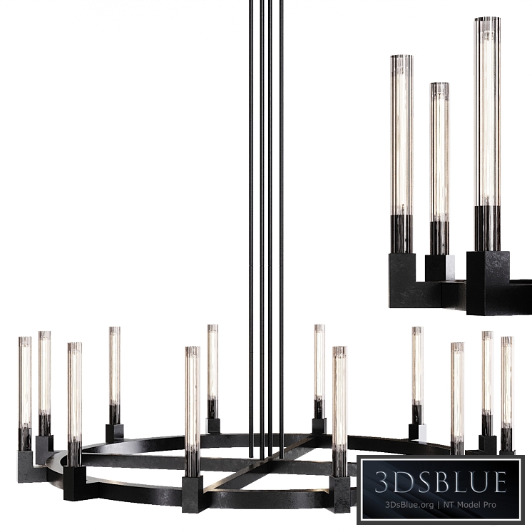 Restoration Hardware CANNELE ROUND CHANDELIER 60 Black