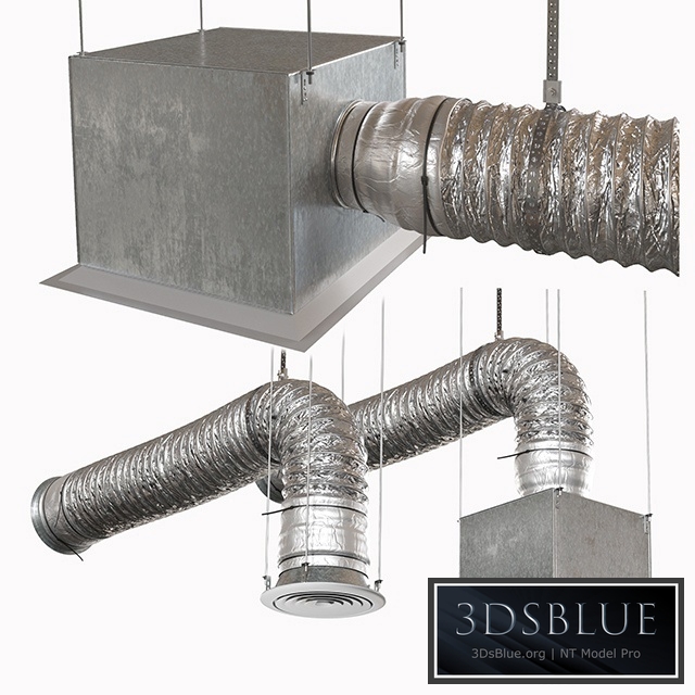 Corrugated ventilation pipe with diffuser