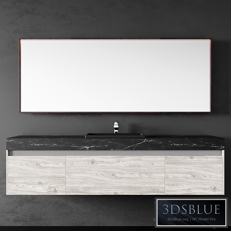 Hanging dressing table with mirror